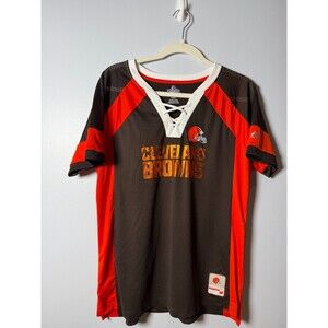 Majestic NFL Cleveland Browns Football Pullover Rhinestone Women's Shirt - Large